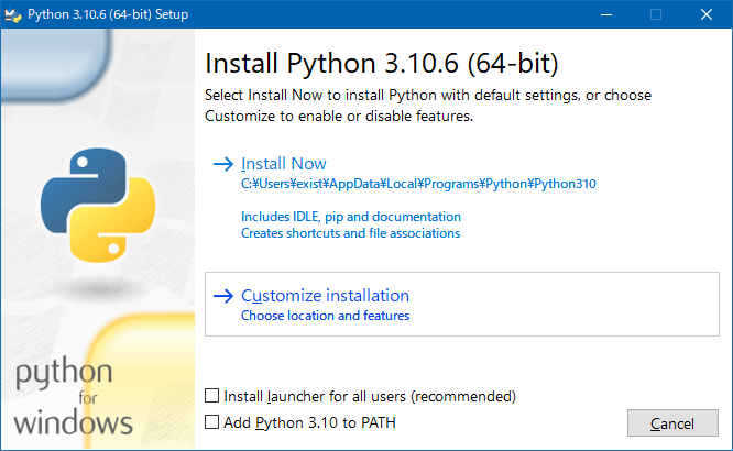 "Install Python Setup"