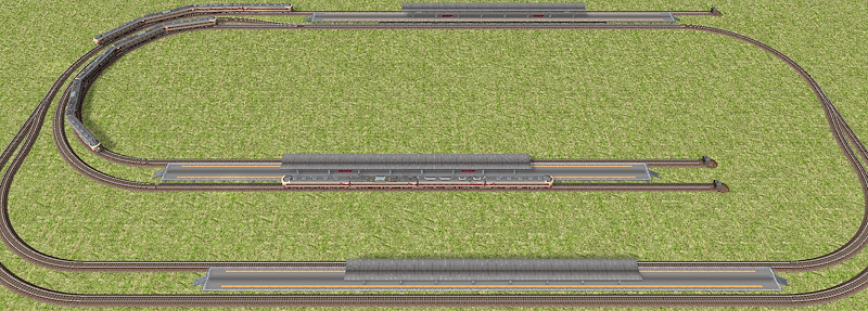 VRMNX単線閉塞自動運転レイアウト 全体図